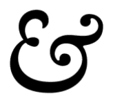 An old-style italic ampersand in which the shapes of the letters e and t can clearly be seen